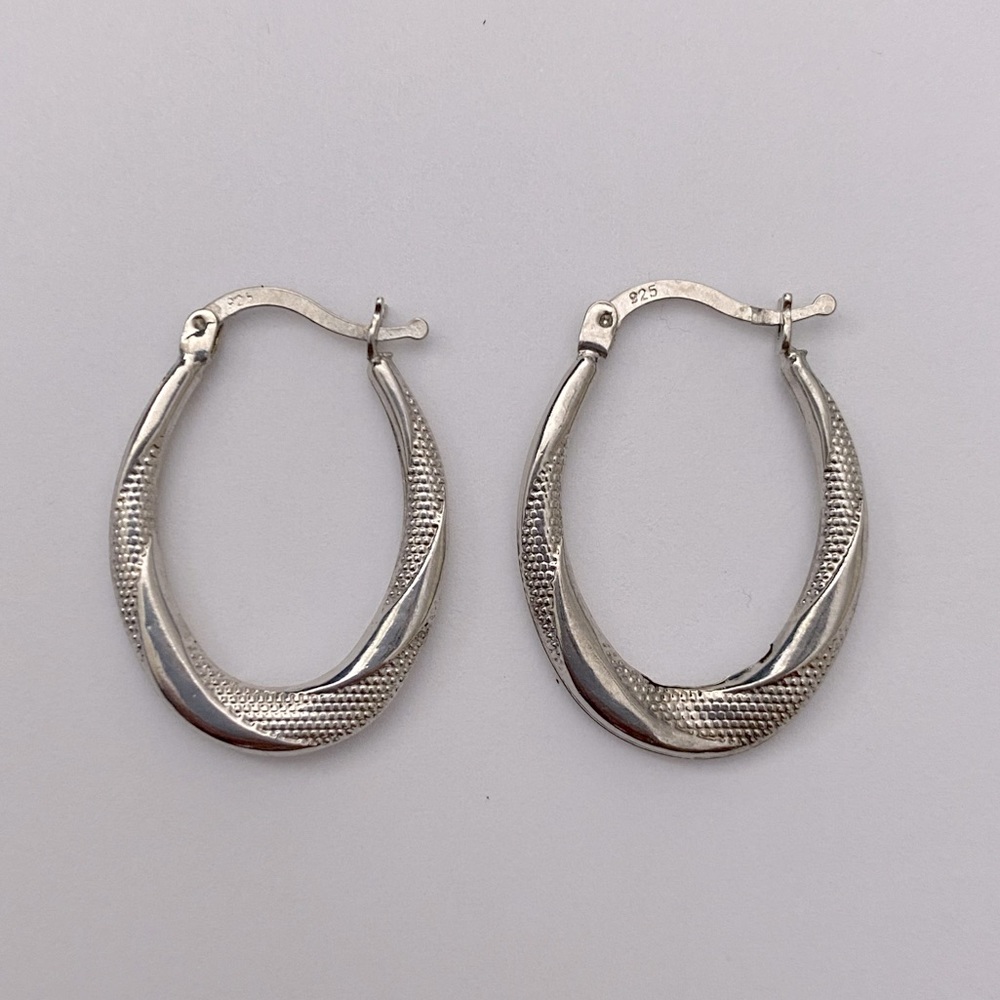 Hoop oval earrings 925 silver trend
